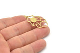 Brass Geometric Charm, Raw Brass Diamond Charms, Brass Earring Charms, Brass Charms for Jewelry Making (36x21x0.80mm) SMP1321