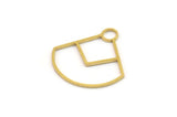 Brass Geometric Charm, Raw Brass Drop Charms, Brass Earring Charms, Brass Charms for Jewelry Making (25x0.80mm) SMP1336