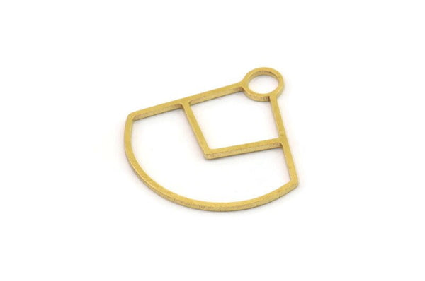 Brass Geometric Charm, Raw Brass Drop Charms, Brass Earring Charms, Brass Charms for Jewelry Making (25x0.80mm) SMP1336
