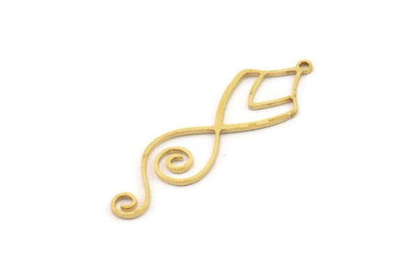 Brass Geometric Charm, Raw Brass Geometric Charms, Brass Earring Charms, Brass Charms for Jewelry Making (43x13x0.80mm) SMP1382