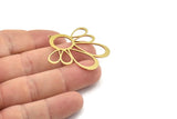 Brass Flower Charm, Raw Brass Flower Charms, Brass Earring Charms, Brass Charms for Jewelry Making (41x39x0.80mm) SMP1376