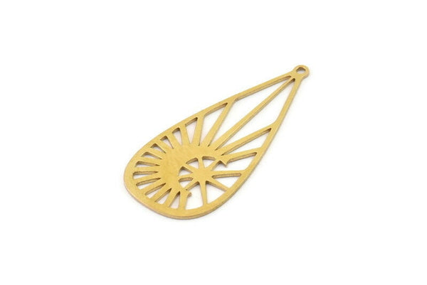 Brass Moon Charm, Raw Brass Sun Charms, Brass Earring Charms, Brass Charms for Jewelry Making (36x17x0.60mm) SMP1284
