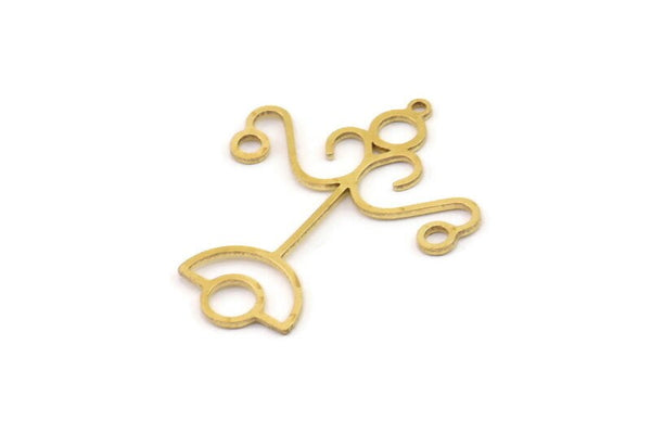 Brass Geometric Charm, Raw Brass Geometric Charms, Brass Earring Charms, Brass Charms for Jewelry Making (36x28x0.80mm) SMP1292