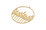 Brass Round Charm, Raw Brass Tree Charms With 1 Loop, Charm Pendants (41x40x0.60mm) SMP1328