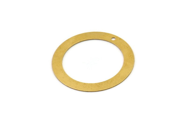 Brass Round Charm, Raw Brass Round Charms With 1 Hole, Earring Charms (32x0.45mm) A3082