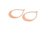 Copper Drop Charm, 2 Raw Copper Drop Charms With 1 Loop, Pendants (49x36x0.80mm) M03413