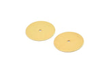 Gold Round Connector, 6 Gold Plated Brass Round Discs, Middle Hole Connectors, Bead Caps, Findings (16mm) Brs 66 A0445