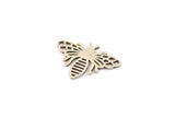 Silver Bee Charm, 12 Antique Silver Plated Brass Bee Charms, Findings (18x13x0.30mm) F102