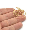 Brass Moon Charm, Raw Brass Crescent Moon Charms With 1 Loop (34x30x0.60mm) SMP1408