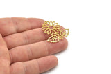 Brass Flower Charm, Raw Brass Flower Charms, Brass Earring Charms, Brass Charms for Jewelry Making (31x29x0.60mm) SMP1354