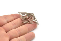 Steel Diamond Charm, Stainless Steel Diamond Shaped Charms With 1 Loop, Pendant Findings (49x34x0.80mm) SMP1392