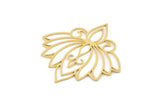 Brass Flower Charm, Raw Brass Flower Charms, Brass Earring Charms, Brass Charms for Jewelry Making (49x0.80mm) SMP1395
