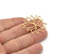 Brass Flower Charm, Raw Brass Flower Charms, Brass Earring Charms, Brass Charms for Jewelry Making (32x0.80mm) SMP1402