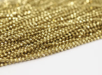 2mm Ball Chain, 5 M - 16.5 Feet (2mm) Raw Brass Faceted Ball Chain Mv17 ( Z041 )