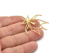Brass Flower Charm, Raw Brass Flower Charms, Brass Earring Charms, Brass Charms for Jewelry Making (43x41x0.80mm) SMP1403