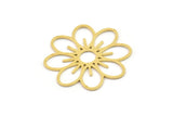 Brass Flower Charm, Raw Brass Flower Charms, Brass Earring Charms, Brass Charms for Jewelry Making (30x0.60mm) SMP1356