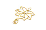 Brass Flower Charm, Raw Brass Flower Charms, Brass Earring Charms, Brass Charms for Jewelry Making (45x35x0.80mm) SMP1372