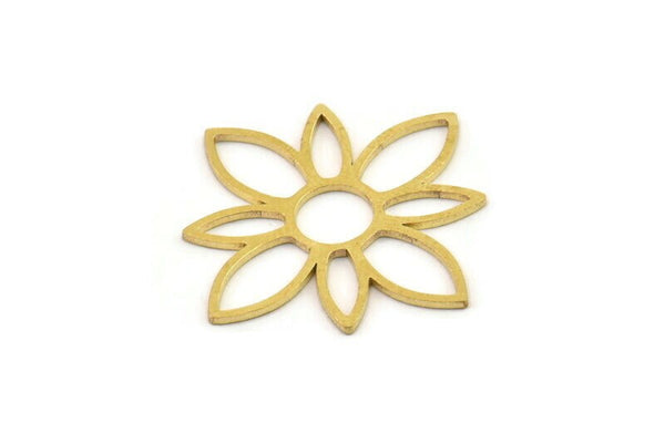 Brass Flower Charm, Raw Brass Flower Charms, Brass Earring Charms, Brass Charms for Jewelry Making (29x0.80mm) SMP1351
