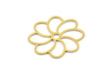 Brass Flower Charm, Raw Brass Flower Charms, Brass Earring Charms, Brass Charms for Jewelry Making (28x0.80mm) SMP1358