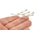 Kürek Gözü Pimleri, 12 Antik Gümüş Kaplama Pirinç Kürek Gözü Pimleri (20x1,2 mm) D0347