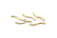 Gold Connector, 24 Gold Plated Metal Curved Connectors , Findings (21mm) A0662