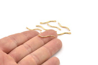 Gold Connector, 24 Gold Plated Metal Curved Connectors , Findings (21mm) A0662