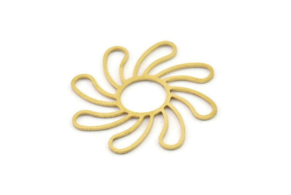 Brass Sun Charm, Raw Brass Sun Charms, Brass Earring Charms, Brass Charms for Jewelry Making (35x0.80mm) SMP1361