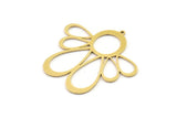 Brass Flower Charm, Raw Brass Flower Charms, Brass Earring Charms, Brass Charms for Jewelry Making (41x39x0.80mm) SMP1376