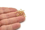 Brass Flower Charm, Raw Brass Flower Charms, Brass Earring Charms, Brass Charms for Jewelry Making (30x27x0.60mm) SMP1385