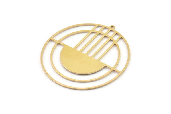 Brass Geometric Charm, Raw Brass Circle Charms, Brass Earring Charms, Brass Charms for Jewelry Making (44x42x0.80mm) SMP1417 A3274
