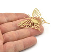 Brass Butterfly Charm, Raw Brass Butterfly Shaped Charms, Earring Findings (48x38x0.60mm) SMP1413