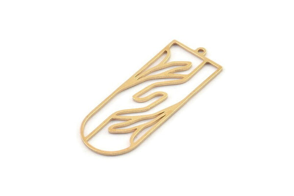 Brass Geometric Charm, Raw Brass Geometric Charms, Brass Earring Charms, Brass Charms for Jewelry Making (40x15x0.80mm) SMP1400