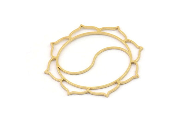 Brass Geometric Charm, Raw Brass Circle Charms, Brass Earring Charms, Brass Charms for Jewelry Making (40x0.80mm) SMP1410