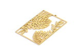 Brass Monstera Charm, Raw Brass Monstera Leaf Shaped Charms With 1 Loop, Pendant, Earring Findings (56x39x1mm) SMP1419