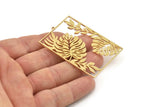 Brass Monstera Charm, Raw Brass Monstera Leaf Shaped Charms With 1 Loop, Pendant, Earring Findings (56x39x1mm) SMP1419