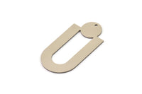 Steel Charm, Stainless Steel, Steel Pendants, Charm Pendants, Steel U Shaped Charms With 1 Hole (43x22x0.80mm) SMP1433