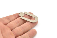 Steel Charm, Stainless Steel, Steel Pendants, Charm Pendants, Steel U Shaped Charms With 1 Hole (43x22x0.80mm) SMP1433