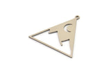 Steel Triangle Charm, Stainless Steel Crescent Moon, Steel Mountain Charms With 1 Loop, Findings (30x32x0.80mm) SMP1421