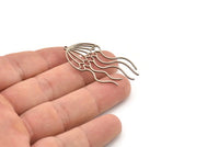Steel Jellyfish Charm, Stainless Steel Jellyfish Charms With 1 Loop, Charm Pendants (43x21x0.80mm) SMP1432 A5623