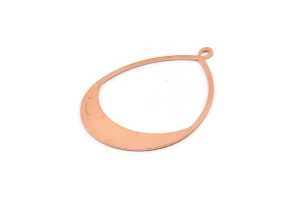 Copper Drop Charm, 2 Raw Copper Drop Charms With 1 Loop, Pendants (49x36x0.80mm) M03413