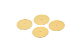 Gold Round Connector, 6 Gold Plated Brass Round Discs, Middle Hole Connectors, Bead Caps, Findings (16mm) Brs 66 A0445