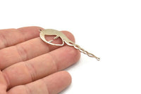 Silver Face Charm, 4 Silver Tone Brass Face Charms With 2 Loops, Pendants, Earrings, Findings (53x16x1mm) D0639