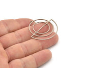 Steel Circle Charm, Stainless Steel Semi Circle Charm With 1 Loop, Charm Pendants (37x35x0.80mm) SMP1424 A5784