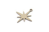 Steel Pole Star Charm, Stainless Steel, Steel Charms, Steel Pole Star Charms With 1 Loop (19x18x0.80mm) SMP1426