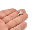 Steel Pole Star Charm, Stainless Steel, Steel Charms, Steel Pole Star Charms With 1 Loop (19x18x0.80mm) SMP1426