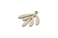 Steel Leaf Charm, Stainless Steel Leaf Charms With 1 Loop, Charm Pendants (18x17x0.80mm) SMP1429