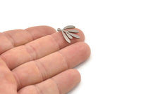 Steel Leaf Charm, Stainless Steel Leaf Charms With 1 Loop, Charm Pendants (18x17x0.80mm) SMP1429