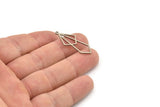 Steel Diamond Charm, Stainless Steel Diamond Shaped Charms With 1 Loop, Pendant Findings (33x13x0.80mm) SMP1428