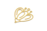 Brass Flower Charm, Raw Brass Flower Charms, Brass Earring Charms, Brass Charms for Jewelry Making (29x27x0.60mm) SMP1416
