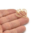 Brass Flower Charm, Raw Brass Flower Charms, Brass Earring Charms, Brass Charms for Jewelry Making (29x27x0.60mm) SMP1416